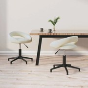 vidaXL Eetkamerstoelen draaibaar 2 st fluweel crèmekleurig