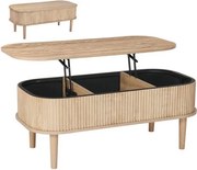 VEVOR in hoogte verstelbare salontafel 1000x480x405-545 mm, woonkamertafel met opbergruimte, uitschuifbare salontafel in mid-century stijl, gemaakt van MDF, tafel met opklapbaar blad voor thuis en op kantoor, natuurlijk hout