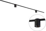 Modern railsysteem zwart met 2 spots 1-fase - Iconic Rondoo Up