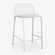 Anerina Hoge Kruk Van Staal Gardenia Wit & ↑65 Cm & Ijsgrijs - Sklum