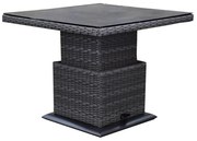 Miami lounge-diningtafel 90x90xH47-71 cm in hoogte verstelbaar antraciet