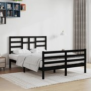 vidaXL Bedframe massief hout zwart 140x200 cm