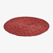 Ronde Jute Onderzetter Yorvet Rood – Bordeaux - Sklum