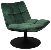 Dutchbone Bar Velvet Draaibare Fauteuil Groen Fluweel