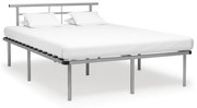 vidaXL Bedframe metaal grijs 140x200 cm