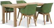 Tuinset 4 personen 180 cm Kunststof Groen Hartman Sophie
