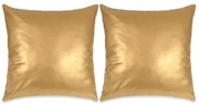 vidaXL Sierkussenset 60x60 cm PU goud 2-delig