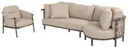 Ezra organische chaise longue loungeset  3 delig terre 4 Seasons Outdoor