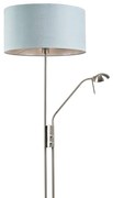 Vloerlamp met dimmer staal en blauw met verstelbare leesarm - Luxor Modern E27 rond Binnenverlichting Lamp