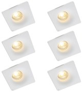 Set van 6 Inbouwspot wit 12 cm rond - Gypsy Stucco