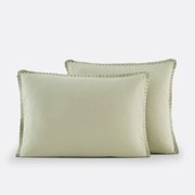 Kussensloop in perkal katoen, geplooide volants