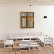 vidaXL 13-delige Loungeset massief grenenhout wit