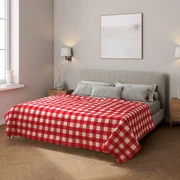 Dekoria Sprei, wit-rood ruit