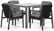 Tuinset 4 personen 85 cm Aluminium/rope Grijs Coco Ralph/Venustas