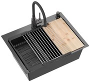 Stalen spoelbak LUKE 110 WORKSTATION Black