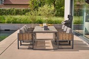 Tuinset 6 personen 220 cm Aluminium/wicker Grijs Santika Furniture Santika