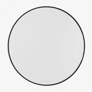 Ronde Wandspiegel Ø60 Cm In Aluminium Oreste Zwart - Sklum