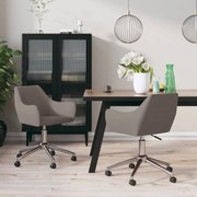 vidaXL Eetkamerstoelen draaibaar 2 st stof taupe