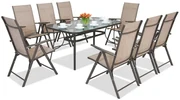 Stalen dining tuinmeubels Modena/Rosario voor 8 personen Garden Point bruin