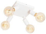 Moderne Spot / Opbouwspot / Plafondspot wit vierkant 4-lichts - Facil Modern E27 Binnenverlichting Lamp