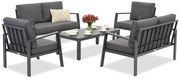 Zakintos Coffee 6 antraciet aluminium set Garden Point