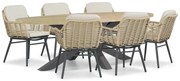 Tuinset 6 personen 240 cm Aluminium/wicker Taupe Coco Antoni/Brookline