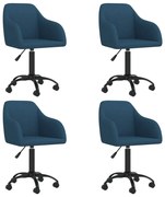 vidaXL Eetkamerstoelen draaibaar 4 st fluweel blauw