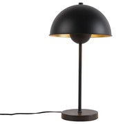 Retro tafellamp mushroom zwart met goud - Magnax Design, Retro E27 rond Binnenverlichting Lamp