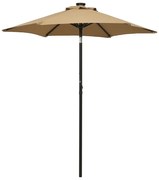 vidaXL Parasol met LED-verlichting 200x211 cm aluminium taupe