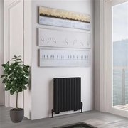 Eastbrook Tunstall dubbele radiator 60x60cm 818W zwart mat