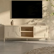 Zuiver Faces Tv-meubel Beige Hout Met Patroon - 160x40x60cm.