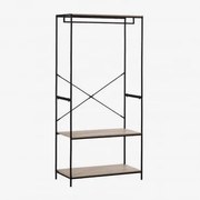Open Kast Met Planken In Hout En Metaal Baxter Zwart – Natuurlijk Hout - Sklum