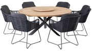 Belmond Prado dining tuinset 160 cm rond 8 delig antraciet Taste 4SO