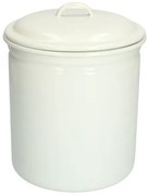 Opbergblik, emaille, wit,Ø 12 cm