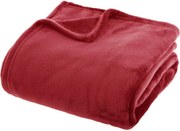 Atmosphera rode Flanellen fleecedeken/plaid 180x230 cm - 250g/m²