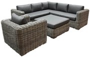 Cervo hoek loungeset 5-delig grijs wicker