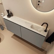 Mondiaz Ture DLux toiletmeubel 120cm smoke met wastafel ostra rechts met kraangat