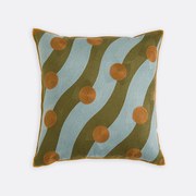 Vierkante kussenhoes 45x45 cm, linnen en geborduurd katoen, TOUMA