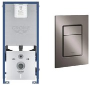 GROHE Rapid SLX inbouwreservoir met 3-in-1 set frame inclusief GROHE Skate cosmopolitan bedieningsplaat Hard Graphite sw242313/sw336183