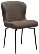 Dan-Form Glam Swivel Draaibare Eetkamerstoel Boucle Bruin