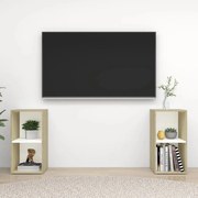 vidaXL Tv-meubelen 2 st 72x35x36,5 cm spaanplaat wit sonoma eikenkleur