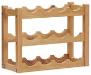 vidaXL Wijnrek voor 12 flessen 47x21x36 cm massief eikenhout