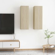 vidaXL Tv-meubelen 2 st 30,5x30x90 cm spaanplaat sonoma eikenkleurig