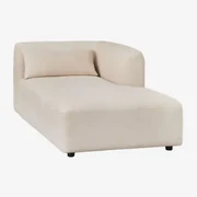 Rechter Chaise Longue Voor Modulaire Bank Fogler Corduroy Beige – Linnen - Sklum