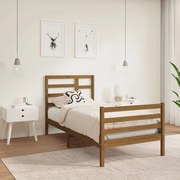 vidaXL Bedframe massief hout honingbruin 75x190 cm 2FT6 Small Single