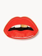 Porselein decoratief dienblad Lips met goudkleurig