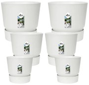 5x Pot elho Greenville wit (2x D30xH28, 1x D24xH23, 2x D14xH13)