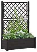 vidaXL Plantenbak met latwerk 100x43x142 cm PP antraciet