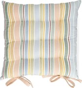 Stoelkussen, bio-katoen, meerkleurig gestreept, 40 x 40 cm