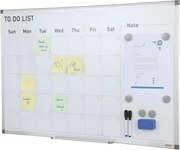 VEVOR Kalender Whiteboard Beschrijfbaar Magnetisch Bord 915 x 610 mm, Memobord Whiteboard inclusief 2 Whiteboardstiften + 6 Magneten + 1 Magnetische Wisser, Whiteboard Droog Uitwisbare To-do Lijst Kantoor